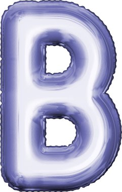 Parlak balon yazı tipi harf B Çok peri rengi