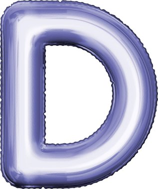 Parlak balon yazı tipi harf d çok peri rengi