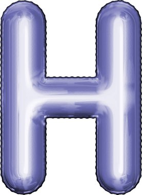 Parlak balon yazı tipi harfi h çok peri rengi