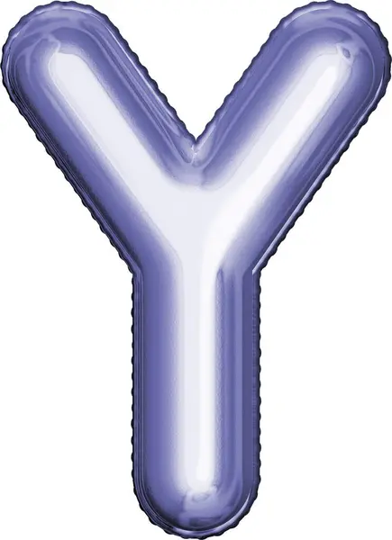 Parlak balon yazı tipi harfi y çok peri rengi