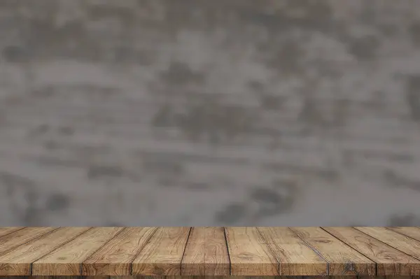 Ürün gösterimi için arka planı bulanık ahşap masa üstü