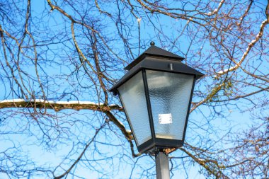 Avusturya, Salzburg 'da kışın eski fener..