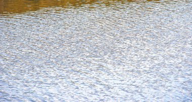 Gün batımında su yüzeyi, nehir veya okyanus dalgaları, yakın çekim dalgaları. Soyut arkaplan, doku.