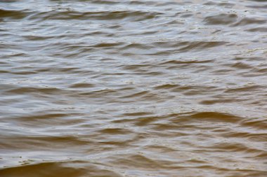 Dinyeper Nehri 'nin dalgalı su yüzeyinin arka planı. Nehir suyunun doğal rengi.