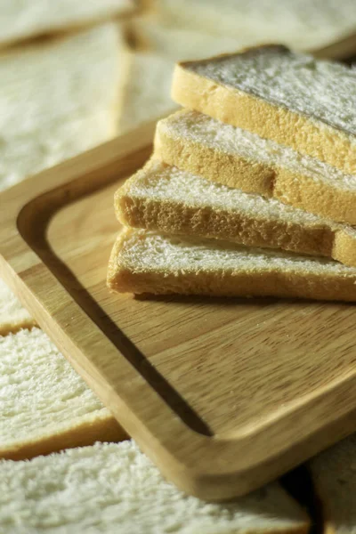 Närbild Gled Vitt Bröd Från Vete — Stockfoto