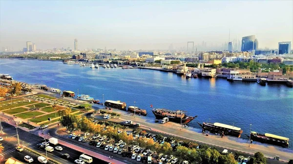 Sea View Dubai Harbour Parking Sea Transportations Surroundings Uae — Stock Photo, Image
