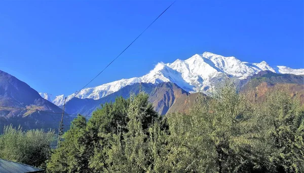 Impresionante Vista Del Monte Rakaposhi Cubierto Nieve Karakoram Highway Norte —  Fotos de Stock