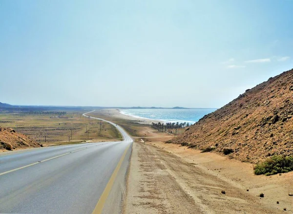 Scenery Long Route Road Taqah Beach Oman — Photo