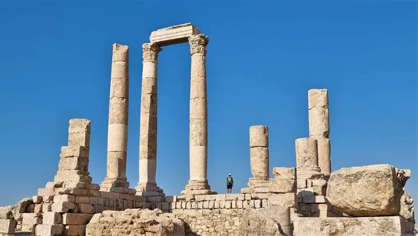 Τεράστιος Ναός Του Ηρακλή Αμμάν Σιταντέλ Αμμάν Ιορδανία — Φωτογραφία Αρχείου