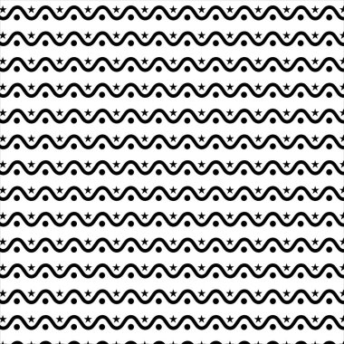 Seamless vector pattern in geometric ornamental style. Black and white pattern. clipart