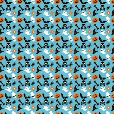 Beyaz arkaplanda Cadılar Bayramı Ürkütücü Şirin Deseni