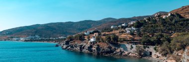 Kionia Sahili yüzme, Ege Denizi, Tinos, Yunanistan, pankart boyutu