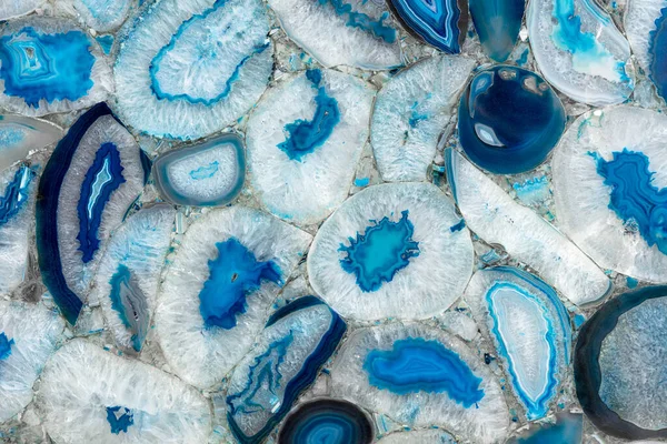 Muster Eines Blauen Mosaiks Aus Natürlichen Achatstücken Die Handarbeit Gesammelt — Stockfoto