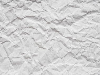 White crumpled paper texture. Page or sheet for interior and exterior decoration. Background for handcrafts, new year designs decoration, text, lettering, wall screen saver. Blank page sheet for decor