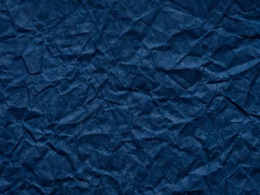 Koyu lacivert buruşuk kağıt dokusu. Kış sezonu Noel festivali kartı için boş sayfa deseni, yeni yıl tasarımları dekorasyon, arka plan kavramları, metin, yazı, duvar ekran koruyucusu, 3D sanat eseri