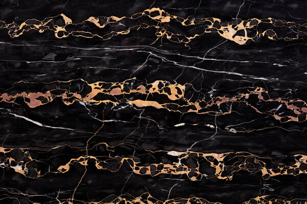 Golden Portoro Marble texture, background in dark tone for your office design.