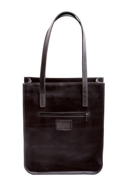 Siyah kadınlar beyaz arka planda büyük deri çanta..