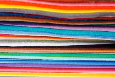 Keçe kumaş yaprak çeşitli renklerde kapatın. Yüksek çözünürlüklü fotoğraf