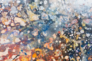 Soyut renkli yağlı boya tuval üzerine