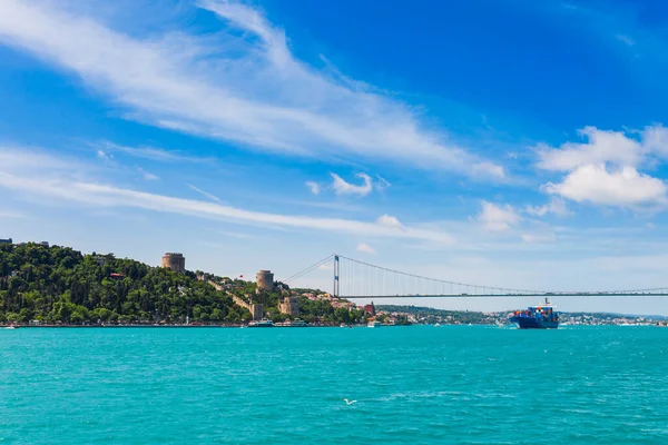 Panoramatický Pohled Istanbulu Panorama Panorama Známé Turistické Cíle Bospor Strait — Stock fotografie