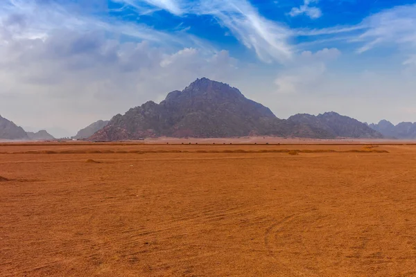 Wieczór Pobliżu Gór Pustyni Sinai Szarm Szejk Półwysep Synaj Egipt — Zdjęcie stockowe