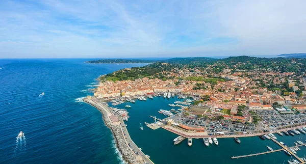 Panorama Van Saint Tropez Côte Azur Frankrijk Zuid Europa Leuke — Stockfoto