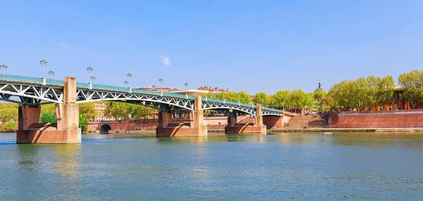 Franse Oude Stad Toulouse Garonne Panoramisch Uitzicht Rivier — Stockfoto