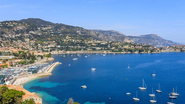Пейзаж Панорамный Вид Побережье Ниццы Монако Лазурный Берег Франция Южная — стоковое фото