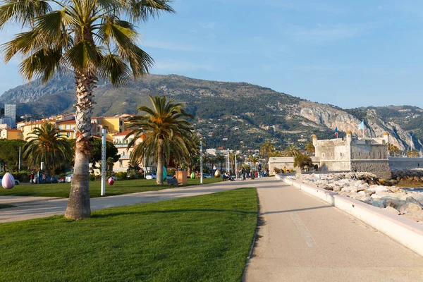 Landschap Panoramisch Uitzicht Menton Côte Azur Frankrijk Zuid Europa Prachtige — Stockfoto