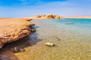 Ras Mohammed Milli Parkı'nda Kızıldeniz kıyısı. Çölde ünlü seyahat destionation. Sharm el Sheik, Sina Yarımadası, Mısır.