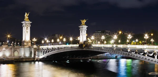 Paisaje Panorámico Nocturno Del Río Sena París Francia Europa Sena —  Fotos de Stock