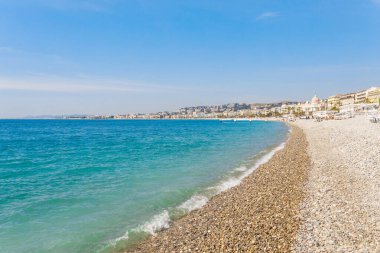 Cote d'Azur Fransa. Nice, Fransa Hava güzel panoramik şehir. Fransız Rivierası'nın lüks resort