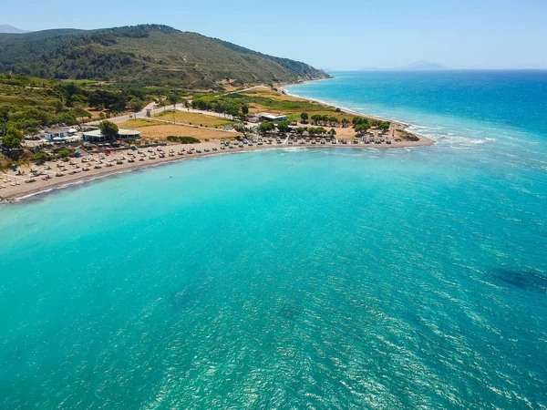 로도스 도데카네스 그리스에 눈보기 항공기 석호와 물이있는 파노라마 남유럽의 유명한 — 스톡 사진