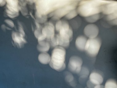 Görüntü, birçok küçük dairesi olan bir ağacın bulanık gölgesidir. Manzara sakin ve huzurlu, daireler havada süzülüyor gibi görünüyor.