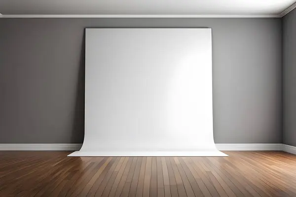 A large white wall with a white backdrop. The room is empty and has a minimalist feel. The white wall and backdrop create a clean and simple look, which is ideal for a studio or workspace