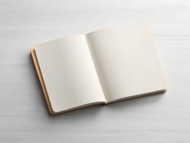 A single notebook against a neutral background with generous copy space. Showcase the simplicity and versatility of the notebook for organizing thoughts and ideas. clipart
