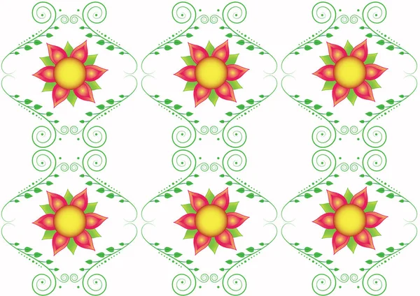 Bezešvé Ozdobné Vzory Fabric Sunenicov Květinový Design Bezešvé Květinové Vzory — Stockový vektor