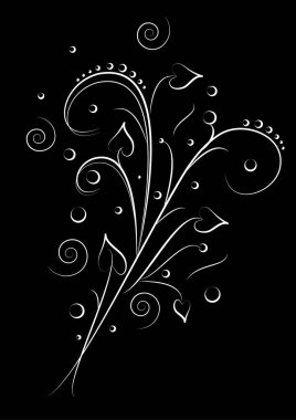 Funeral black card with floral pattern. Condolence postcard with puget invitation or announcement. Vector and jpg.