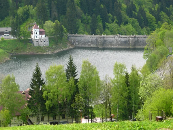 Mayıs Dev Dağlar Baharın Yeşilliğiyle Arka Plan Çek Cumhuriyeti Avrupa — Stok fotoğraf