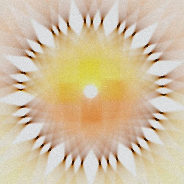 ヨガの夢曼荼羅 正方形の形式で円形 散乱光線と日当たりの良い楽観的なマンダラの創造的なイラスト 繊細なテクスチャの効果 — ストック写真