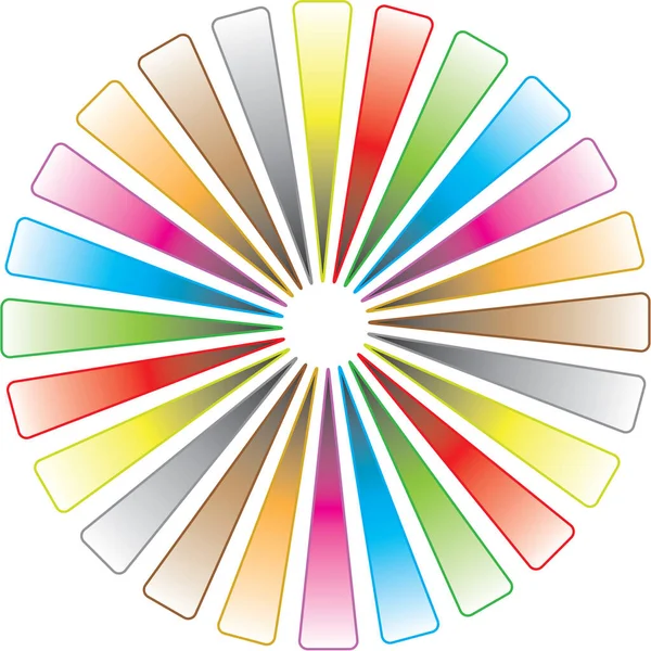 色のカラフルなターゲットパレットのオブジェクトのイラスト 虹色のスペクトルを持つターゲット円線 ベクトルとJpg形式 — ストックベクタ
