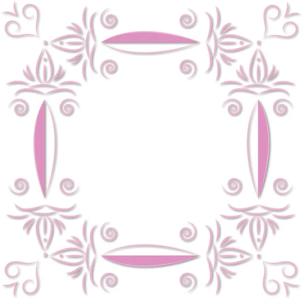 Feestelijke Roze Ornament Frame Witte Ruimte Voor Tekst Wenskaart Aankondiging — Stockvector