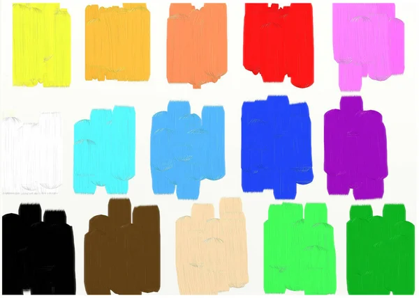 Kleurstalen Kleurenpalet Regenboogkleuren Klaar Verzameling Van Labels Van Alle Primaire — Stockfoto