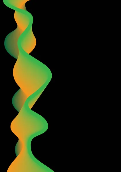 抽象的なカラフルな背景の3Dレンダリングイラスト 空間のある黒い背景にネオン信号の色で波状の物体 ベクトルとJpg形式 — ストックベクタ