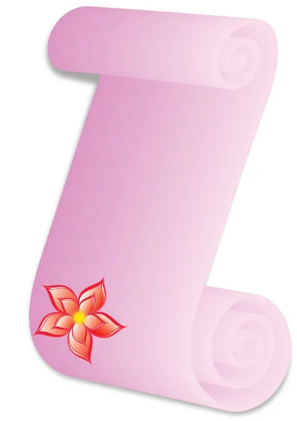 Pinkfarbenes Buchstabenpergament Mit Blume Illustrationen Für Einen Brief Mit Liebe — Stockvektor