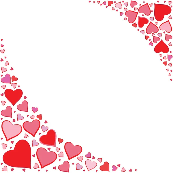 Декоративная Рамка Дизайн Любовной Карты День Святого Валентина Фон Сердцами — стоковый вектор