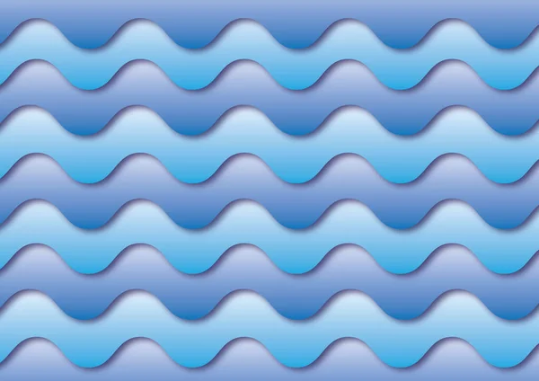 Vector Seamless Pattern Waves Illustration Water Motif Regular Blue Waves — Διανυσματικό Αρχείο
