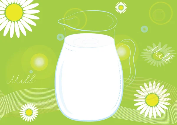 Векторні Ілюстрації Тему Здорового Молока Молоко Скляному Глечику Абстрактним Фоном — стоковий вектор