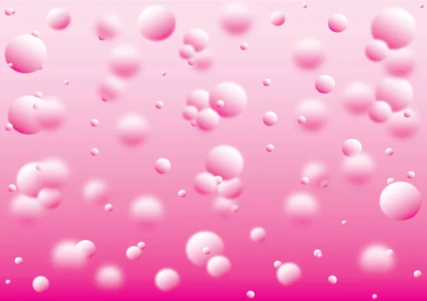 Rozostřené Růžové Pozadí Bublinami Magie Vzorované Vzdušné Fialové Vektorové Ilustrační — Stockový vektor
