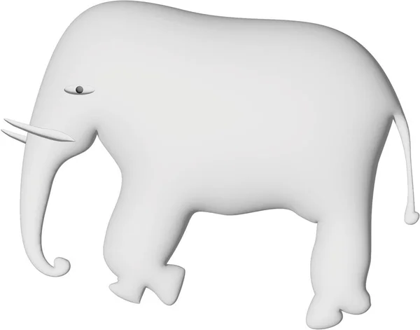 Hand Made Cartoon Elephant Character — Stock Vector